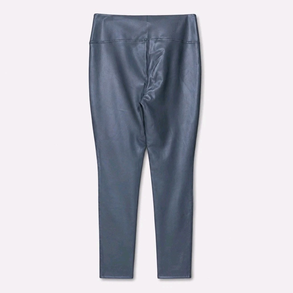 Seven7 Leggings Faux Leather Women Large Gray High Rise Stretch Pull On NWT - Picture 5 of 12